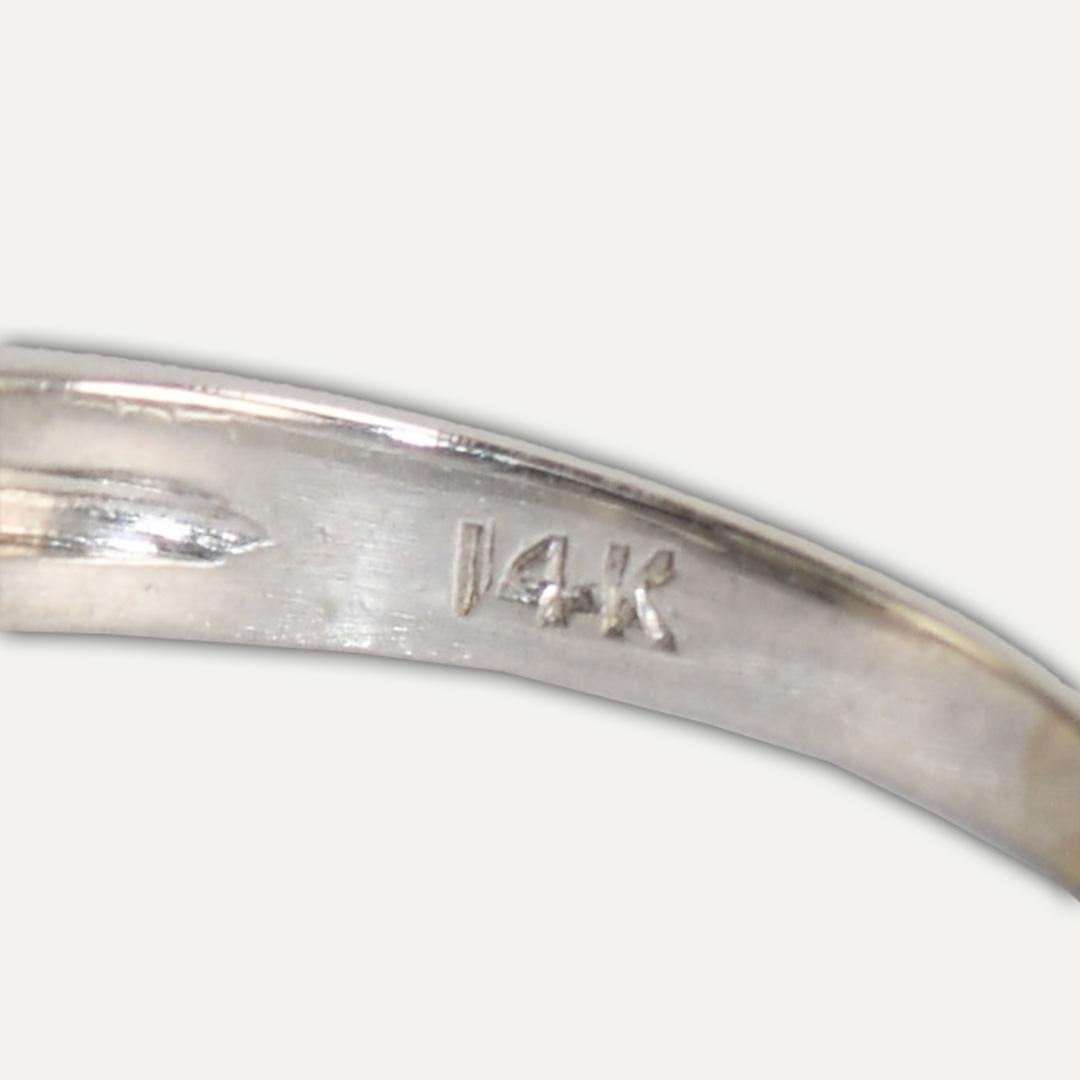 Women's or Men's 14K White Gold Vintage Diamond Ring 0.40 ct
