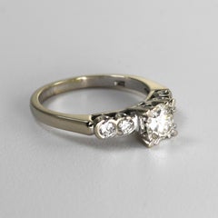 14K White Gold Vintage Diamond Ring 1.00ct