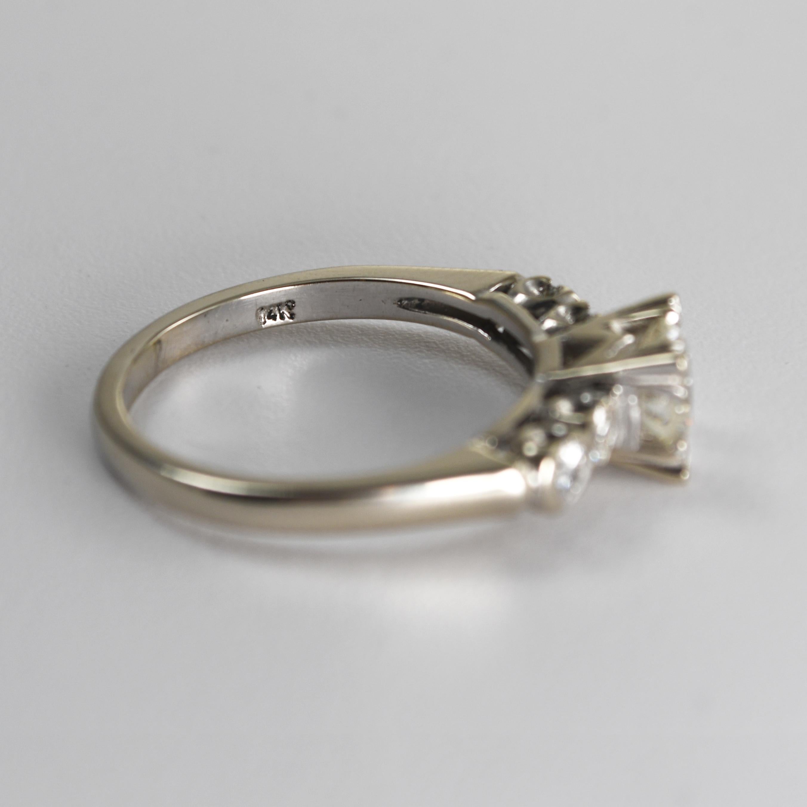 Anillo Diamante Vintage Oro Blanco 14K 1.00ct en venta 2