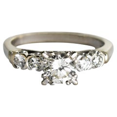 Anillo Diamante Vintage Oro Blanco 14K 1.00ct
