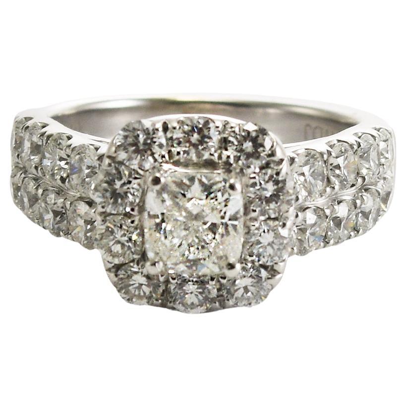 14K White Gold Vintage Diamond Ring 2.68ct GIA Certified