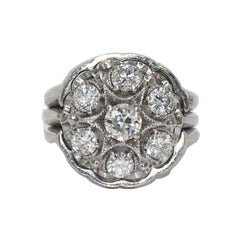 14 Karat Weißgold Vintage Estate Diamantring 1,00 Karat
