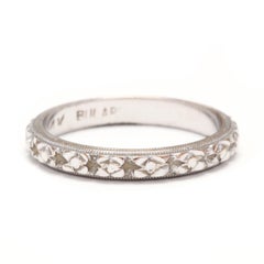 14 Karat White Gold Vintage Flower Band Ring