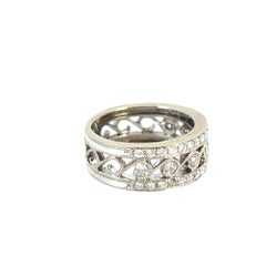 14k White Gold Vintage Ring Set with Natural Diamonds