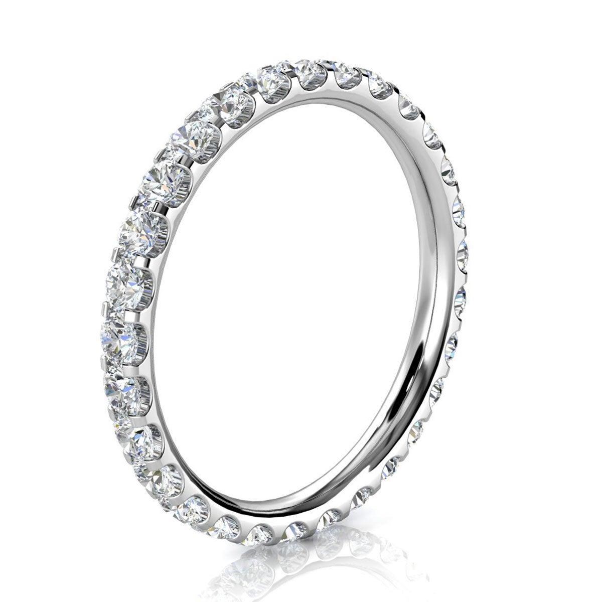 For Sale:  14K White Gold Viola Eternity Micro-Prong Diamond Ring '3/4 Ct. tw' 2