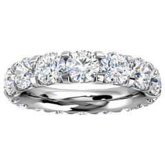 Bague d'éternité Viola en or blanc 14 carats à micro-pinces avec diamants de 4 carats « Tw »