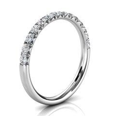 14 Karat Weißgold Voyage Französischer Pavé-Diamantring '1/3 Ct. tw'