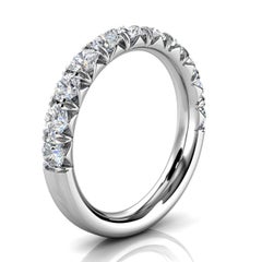 14k White Gold Voyage French Pave Diamond Ring '1 Ct. Tw'