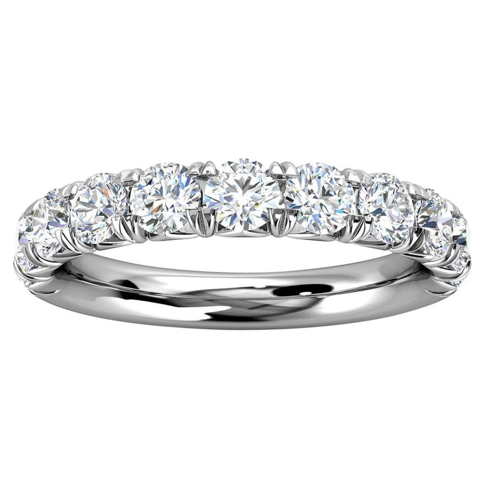 For Sale:  14k White Gold Voyage French Pave Diamond Ring '1 Ct. Tw'