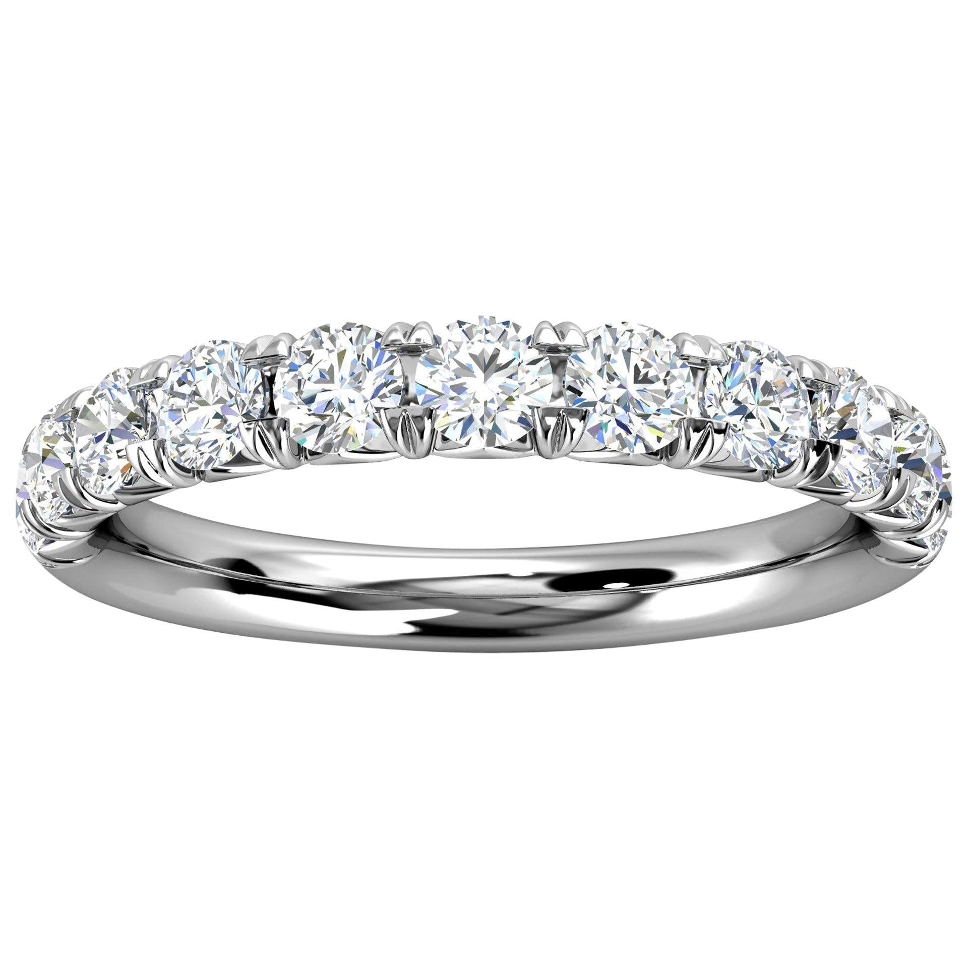 For Sale:  14k White Gold Voyage French Pave Diamond Ring '3/4 Ct. Tw'