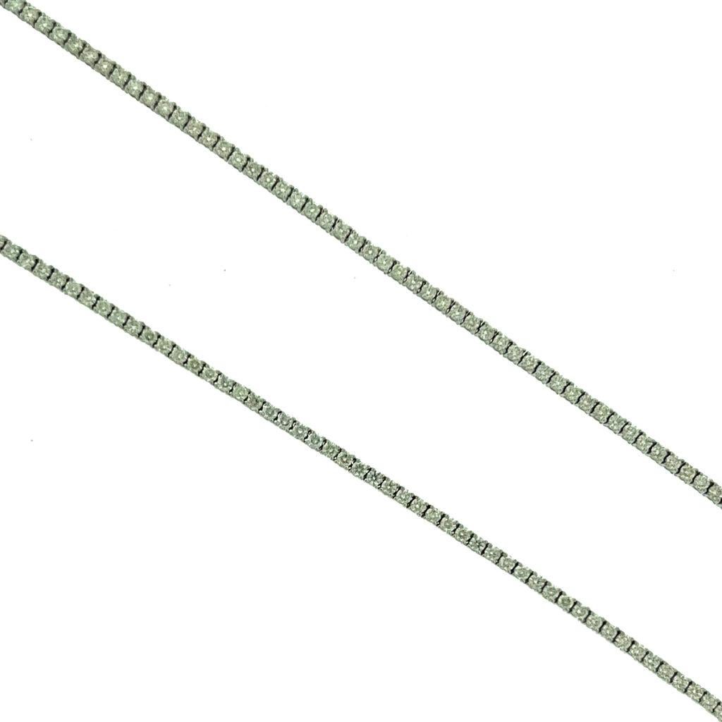14k White Gold VS Diamond Tennis Necklace 6.76 CTW In New Condition For Sale In Boca Raton, FL