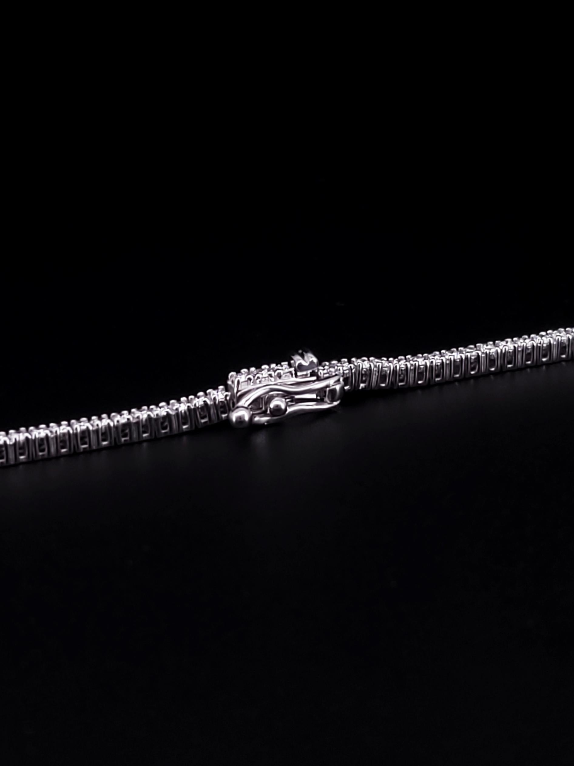 Chaîne collier 18 pouces en or blanc 14 carats avec diamants VS G en vente 2
