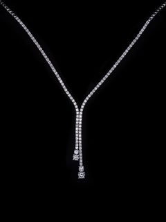 14k White Gold VS G Diamond Necklace 20"