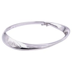 14 Karat White Gold Weave Bangle Bracelet