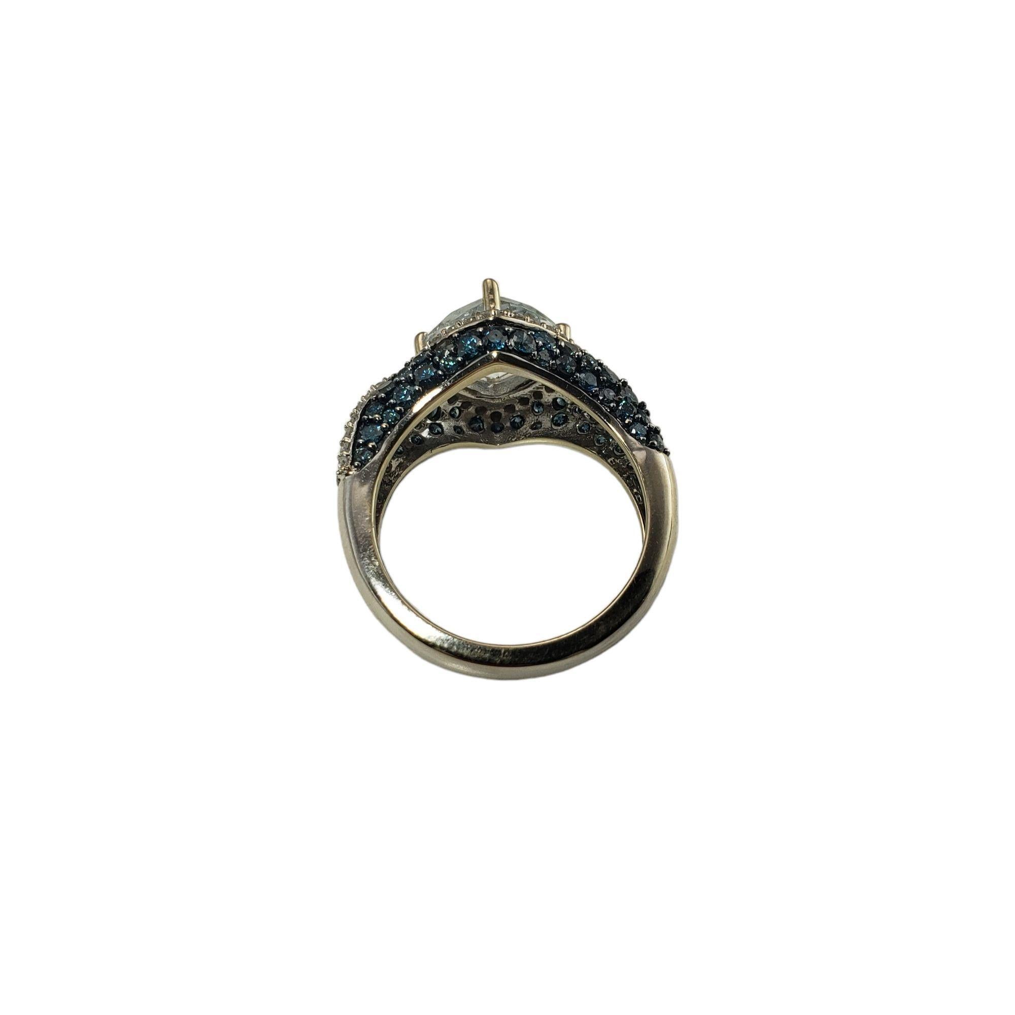 Women's 14K White Gold White Topaz Diamond Ring Size 7 #15753 For Sale