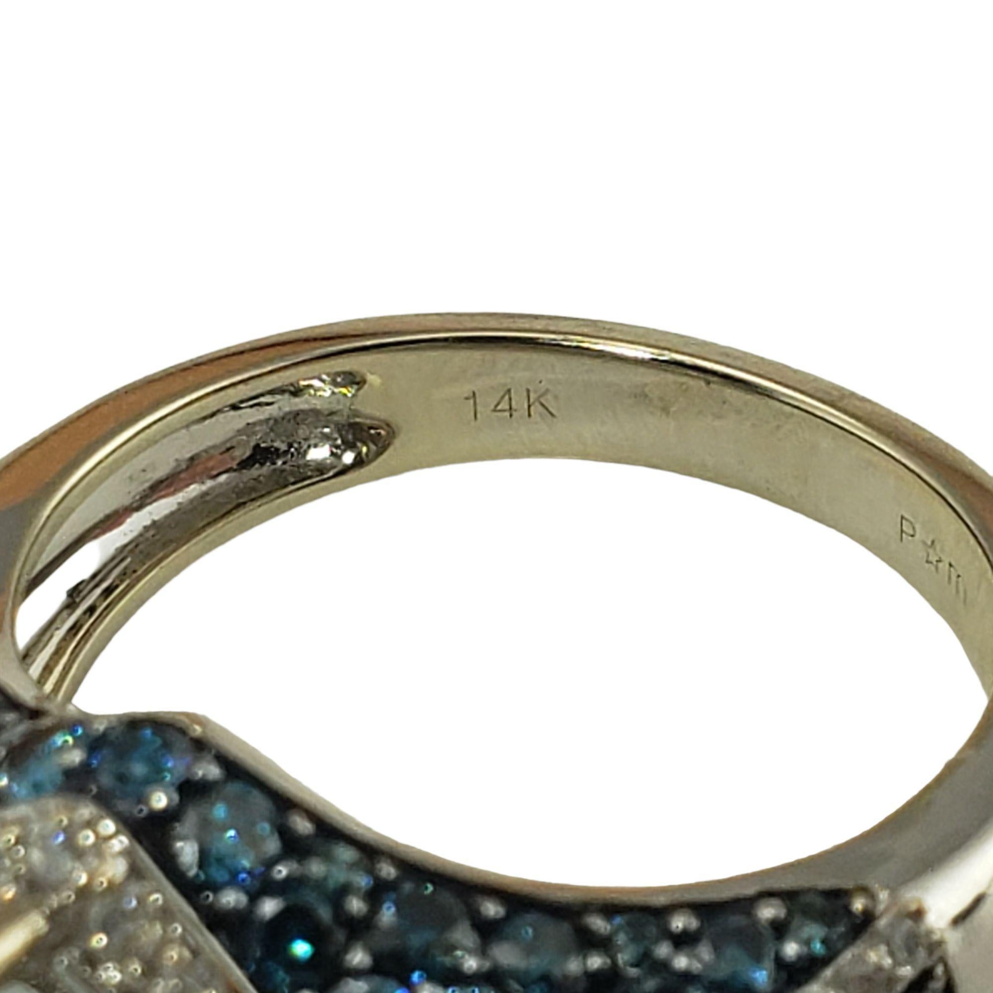 14K White Gold White Topaz Diamond Ring Size 7 #15753 For Sale 1