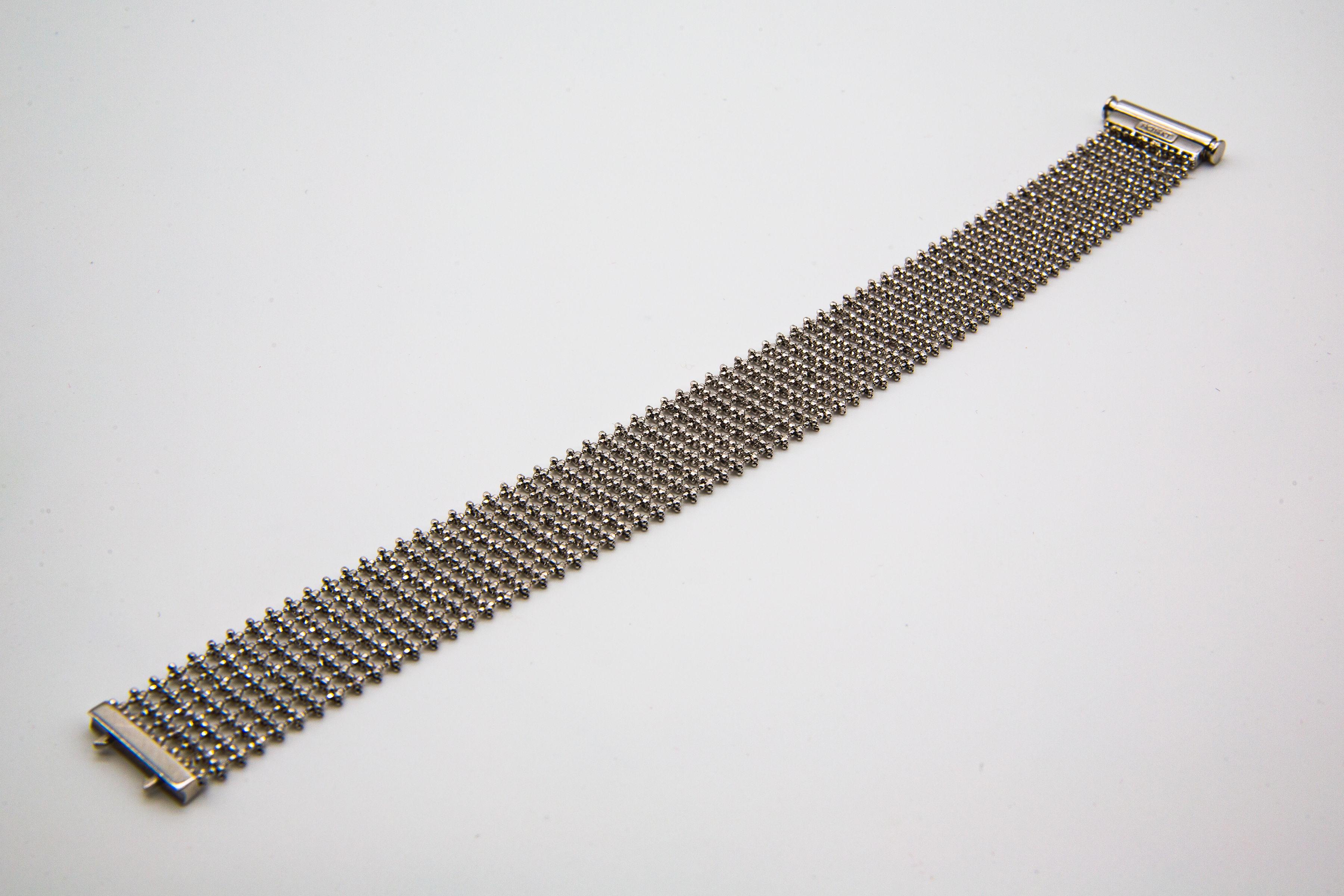 14k Weißgold breites Armband im Zustand „Gut“ im Angebot in Bernardsville, NJ