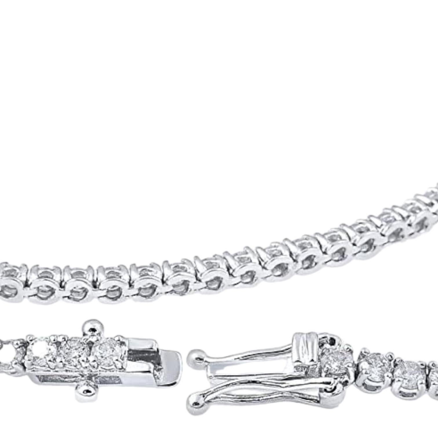 4 Carat Diamond Tennis Bracelet in 14k White Gold G+ Color SI + Clarity In New Condition For Sale In New York, NY