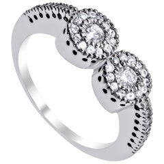 14 Karat White Gold With Diamond Ladies Ring