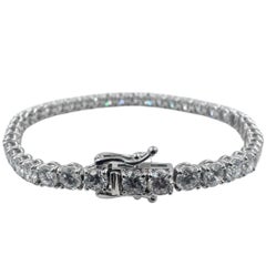 14k White Gold with Lab Grown Diamonds 10.28 Carat and 6.50" Tennis Bracelet New