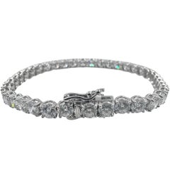 14k White Gold with Lab Grown Diamonds 12.10 Carat and 6.50" Tennis Bracelet New