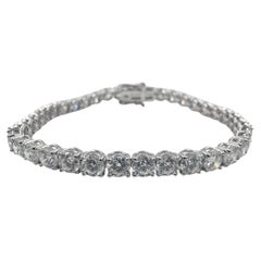 14k White Gold with Lab Grown Diamonds 12.10 Carat and 6.50" Tennis Bracelet New