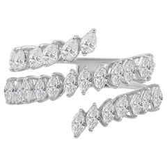 Alianza de boda de oro blanco de 14 quilates con diamantes SI/H auténticos Regalo