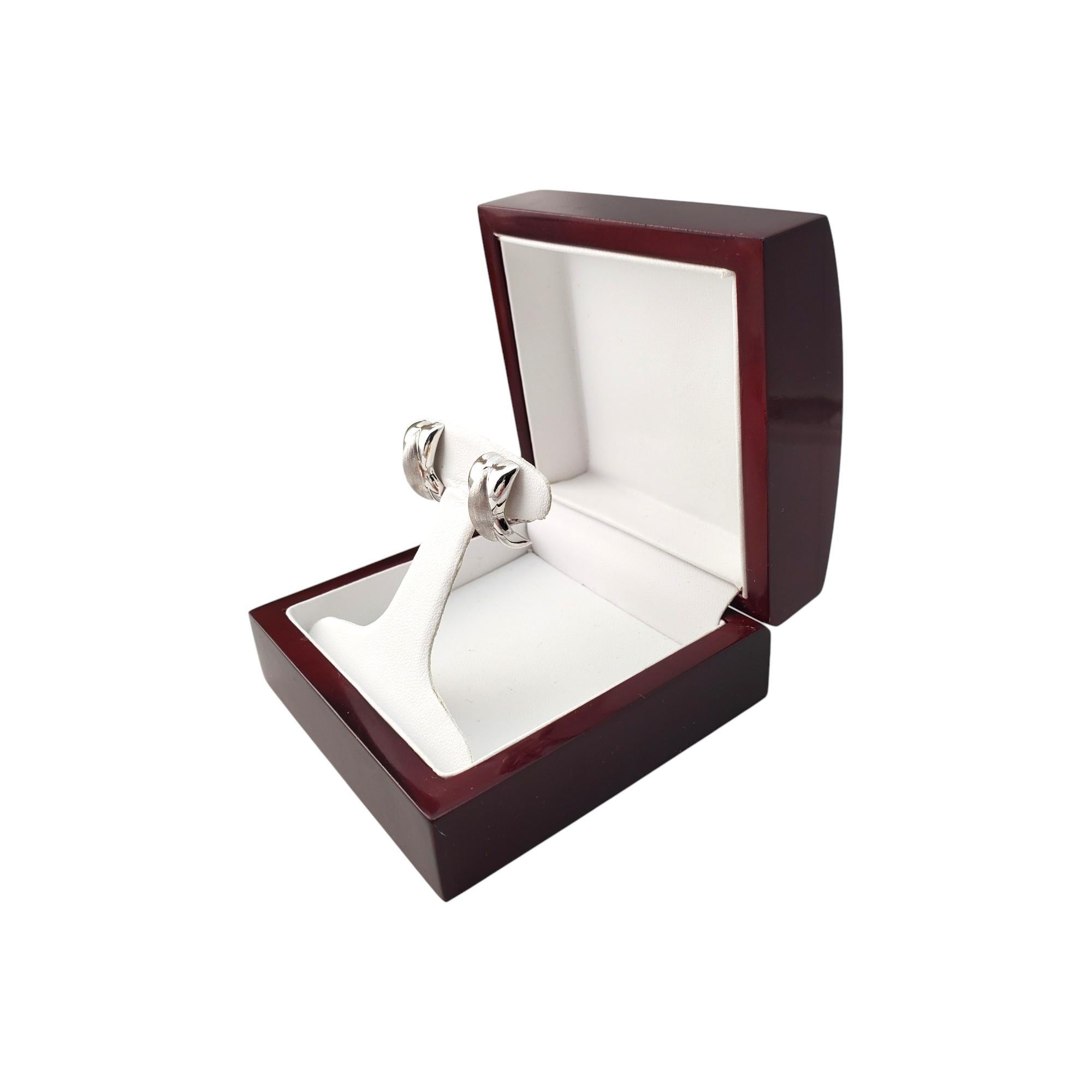 14K White Gold X High Polish Earrings #17185 For Sale 3
