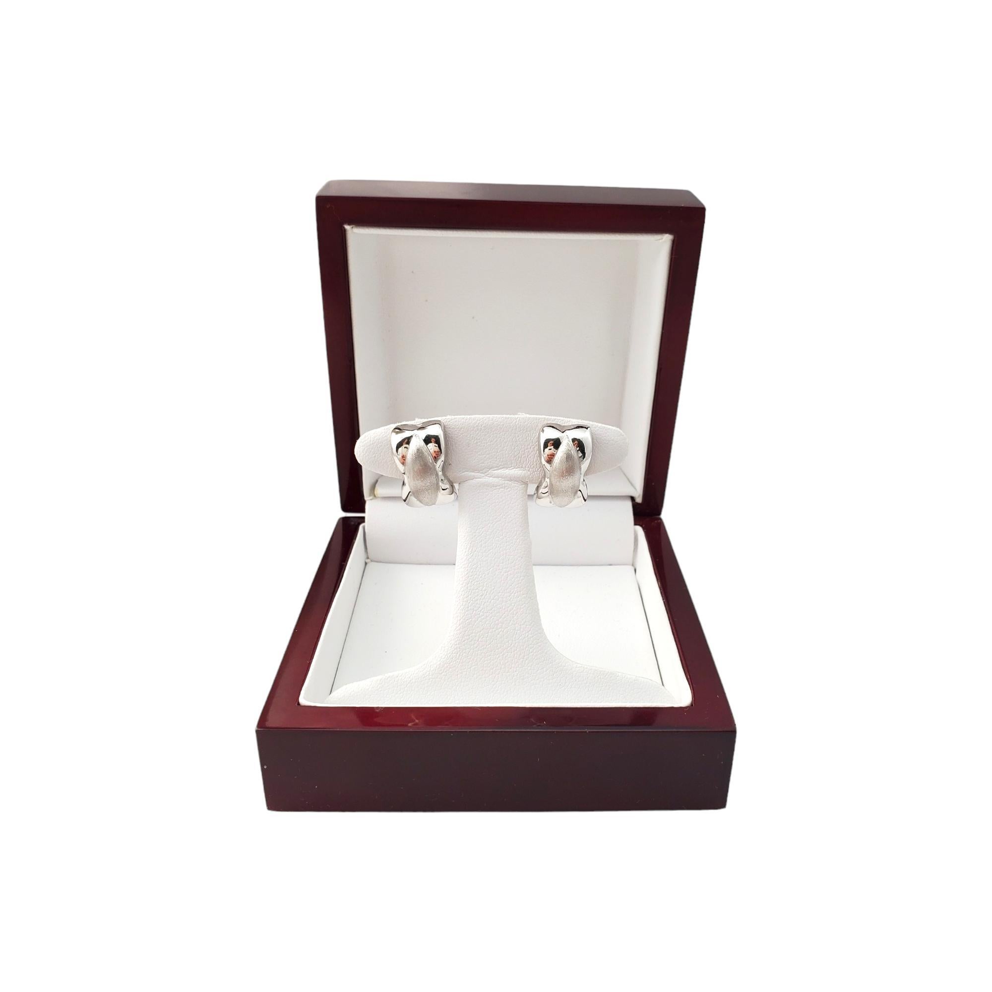 14K White Gold X High Polish Earrings #17185 For Sale 4