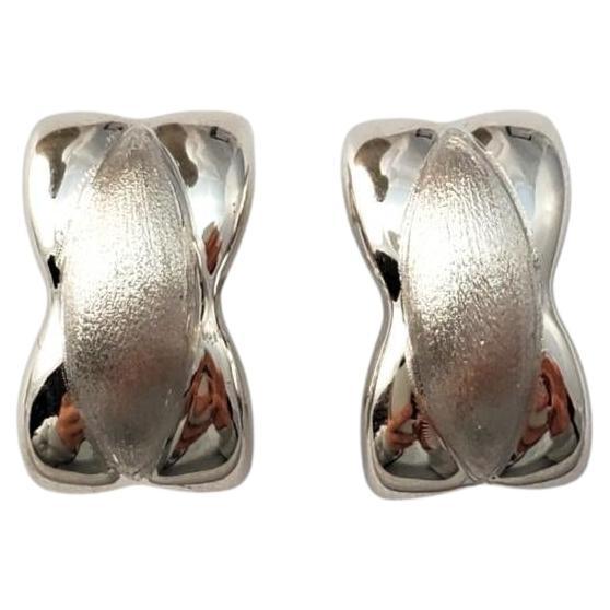 14K White Gold X High Polish Earrings #17185