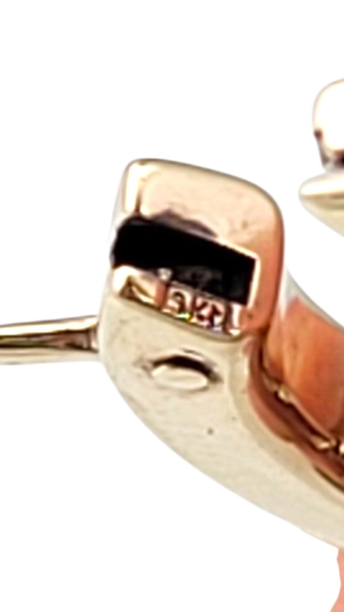 De las mujeres Pendientes de aro en dos tonos de oro blanco y oro amarillo de 14 quilates #21701 en venta