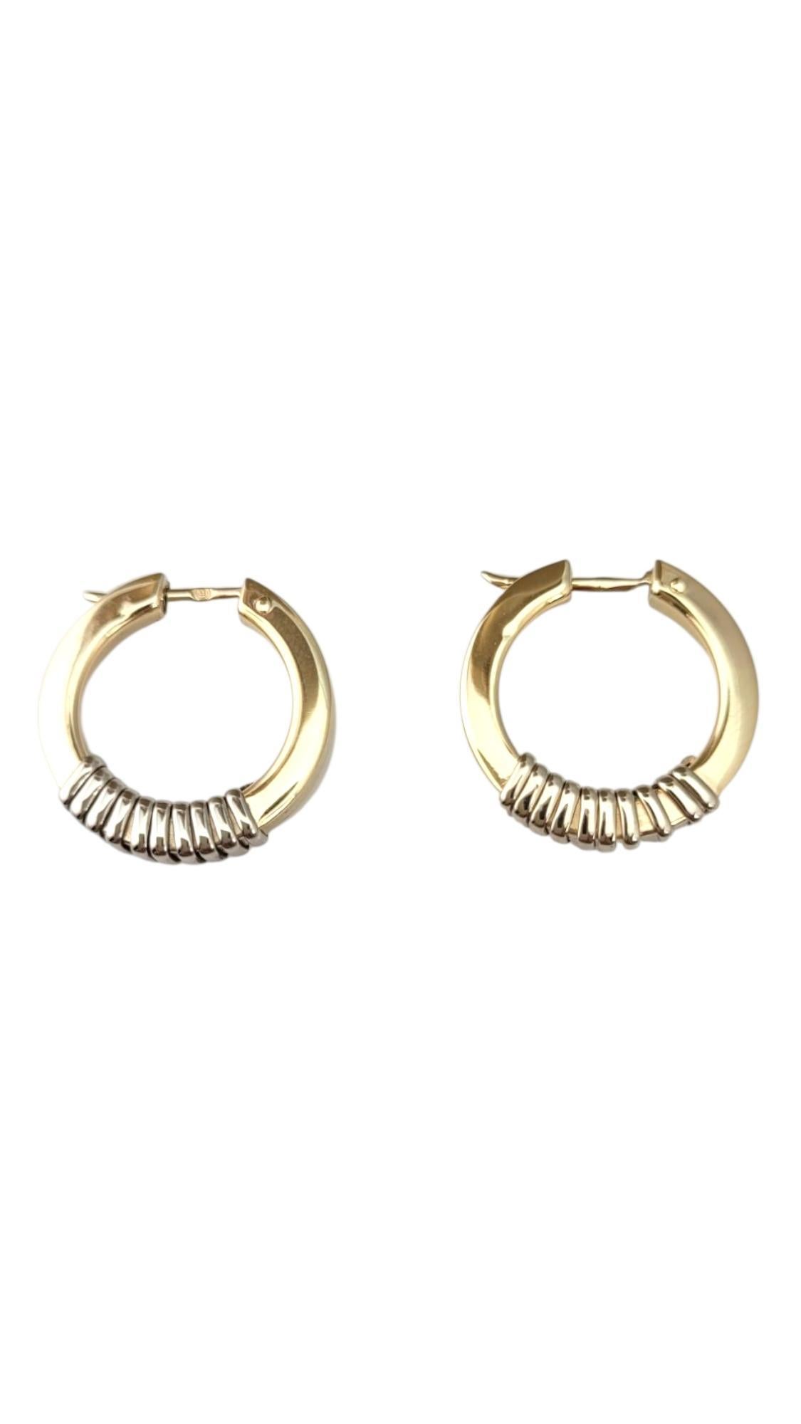 14K White Gold & Yellow Gold Two Tone Hoop Earrings #21701