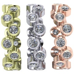 14 Karat White, Green, and Pink Gold Ring with 3.00 Carat of F VVS1 Diamonds