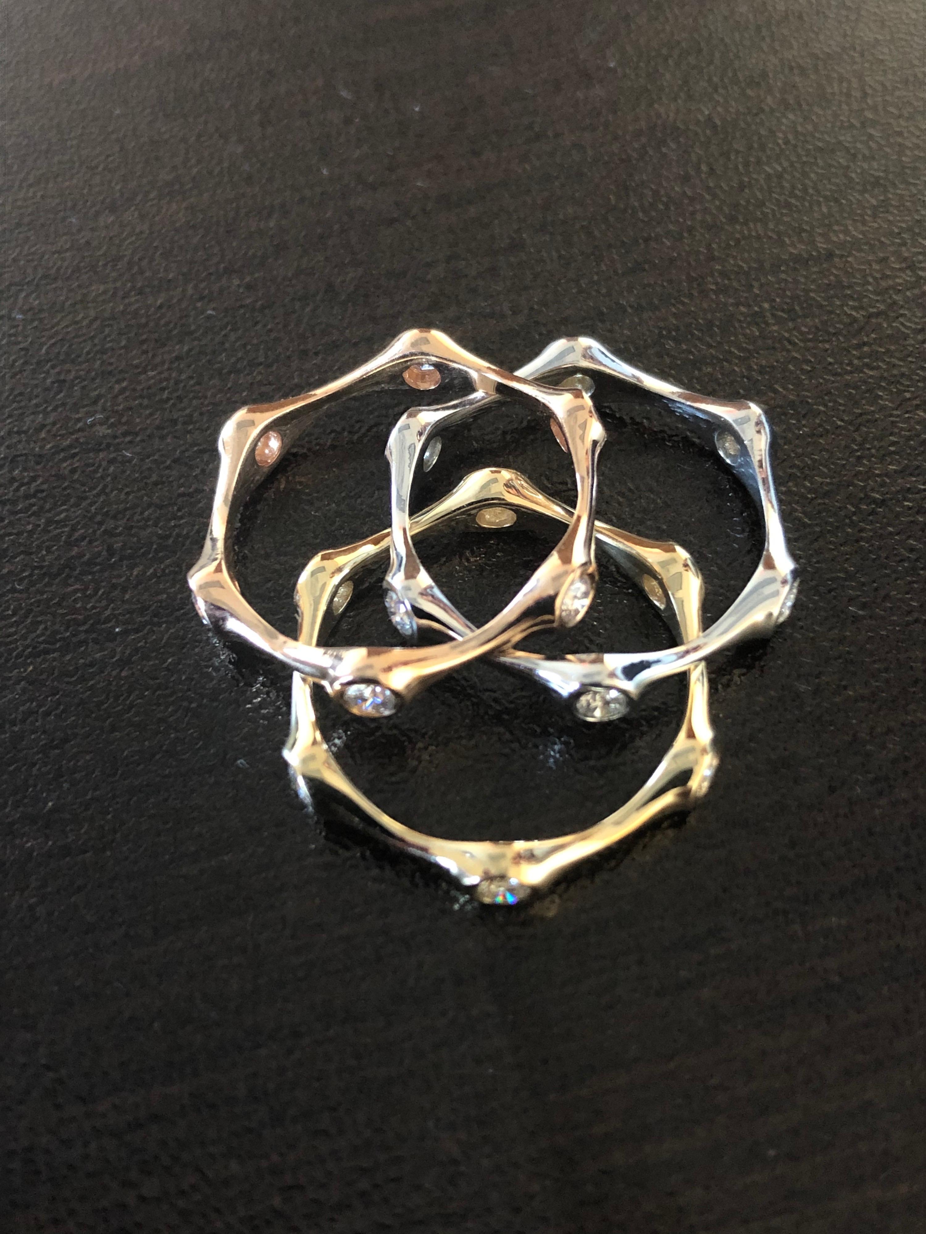 Women's 14 Karat White, Rose, and Yellow Gold Diamond Rings For Sale