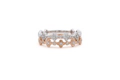 14k White & Rose Gold Diamond Alhambra Stacking Fashion Rings