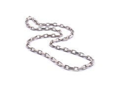 14 Karat White Square Chain Link Necklace