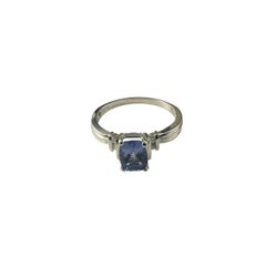 14K White Tanzanite and Diamond Ring Size 9.5 JAGi Certified #22677