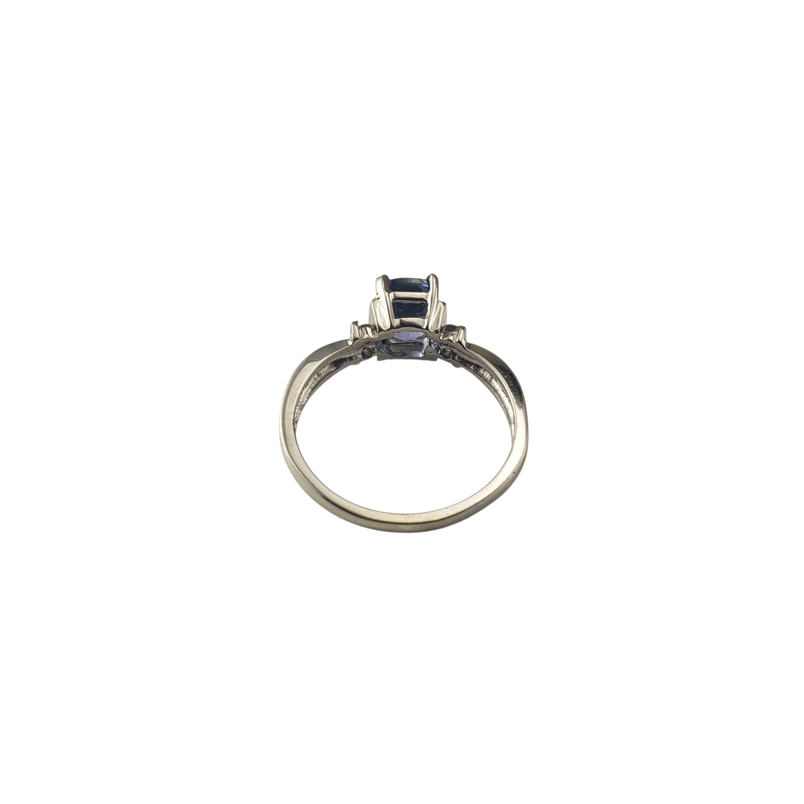Women's 14K White Tanzanite and Diamond Ring Size 9.5 JAGi Certified #22677 For Sale