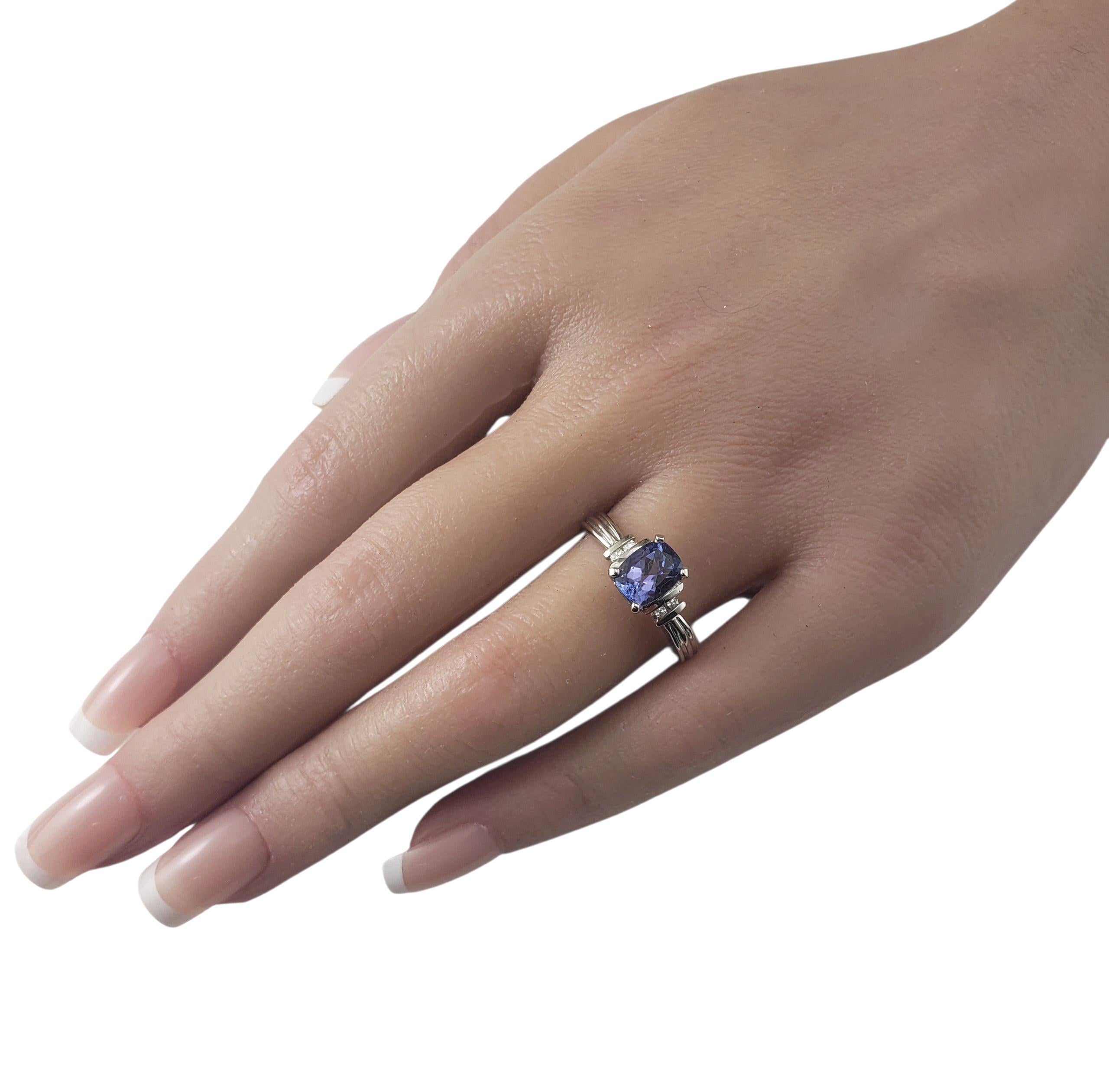 14K White Tanzanite and Diamond Ring Size 9.5 JAGi Certified #22677 For Sale 2