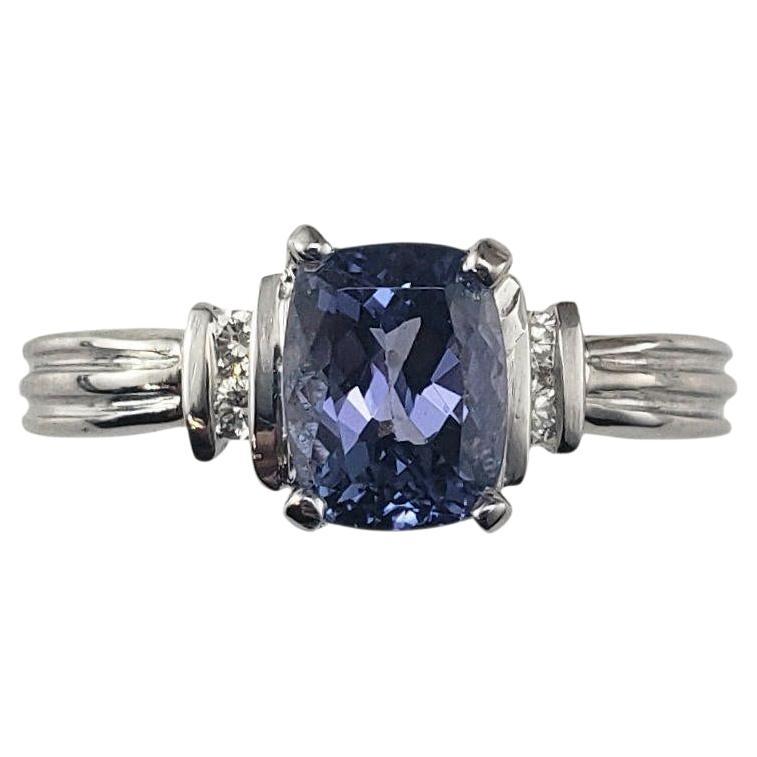 14K White Tanzanite and Diamond Ring Size 9.5 JAGi Certified #22677 For Sale