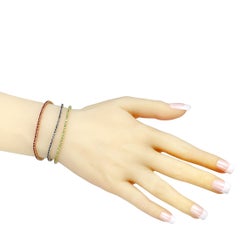 14K White, Yellow, and Rose Gold Ruby, Emerald, and Sapphire Tennis Bracelet Set
