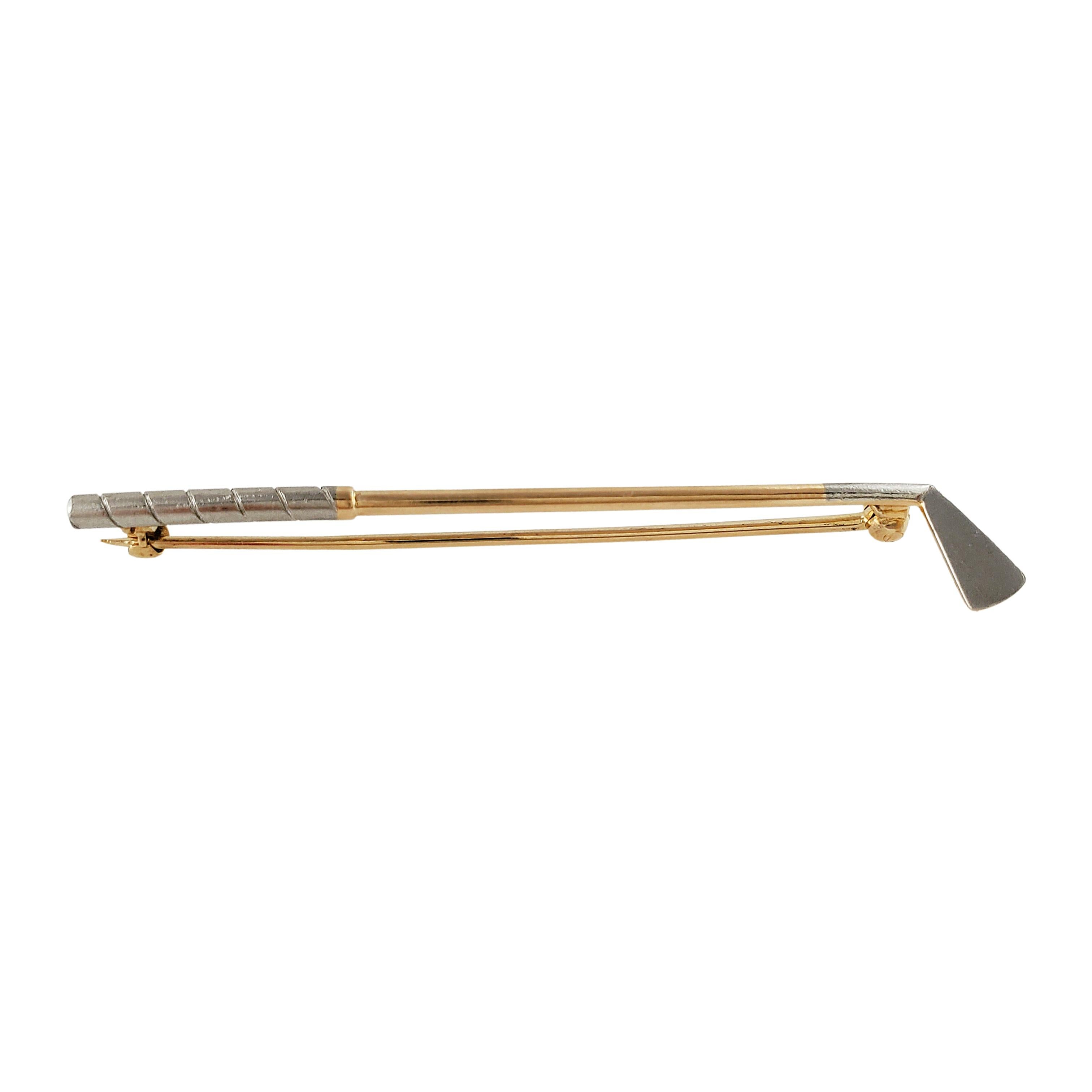 14K White & Yellow Gold Golf Club Pin In Good Condition For Sale In Washington Depot, CT