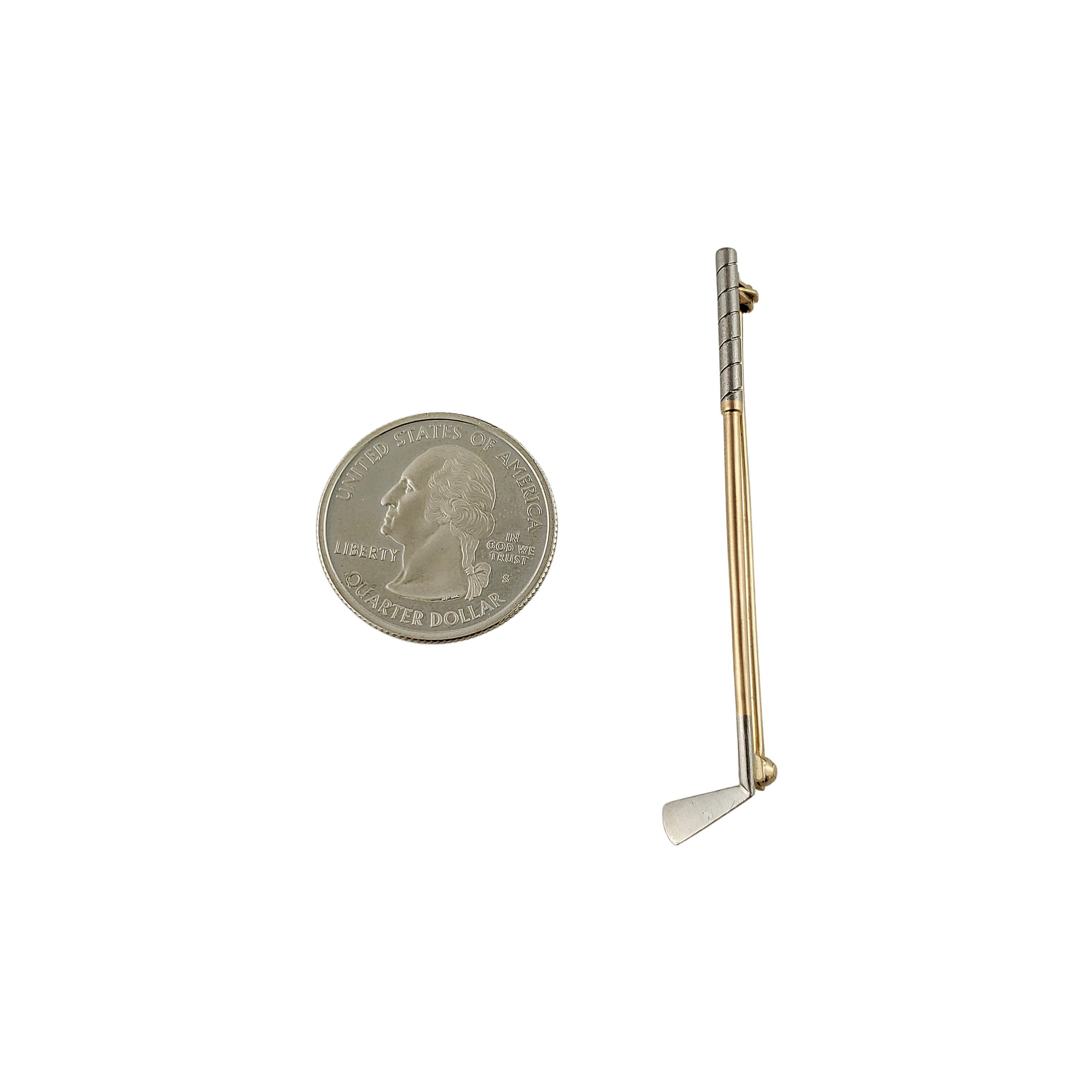 14K White & Yellow Gold Golf Club Pin For Sale 1