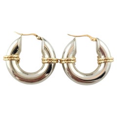 14K White & Yellow Gold Hoop Earrings #15915