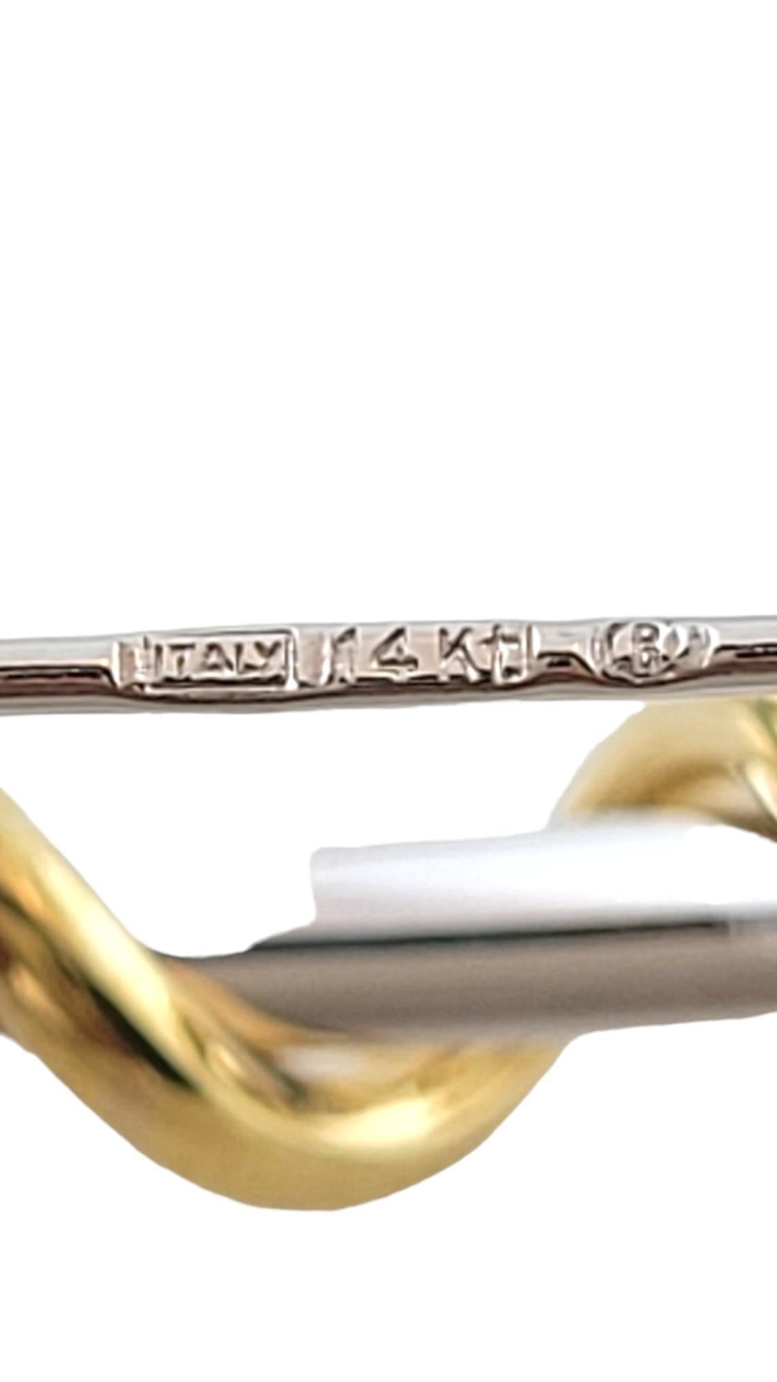 14K White & Yellow Gold Long Twist Corkscrew Earrings #17383 1