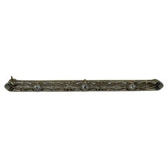 14k White/Yellow Gold Scarf Pin Broche