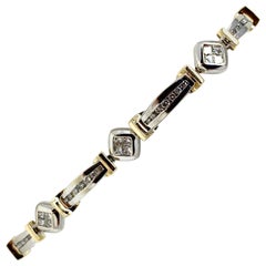 14 Karat White Yellow Gold Two-Tone 2.69 Carat Diamond Bracelet