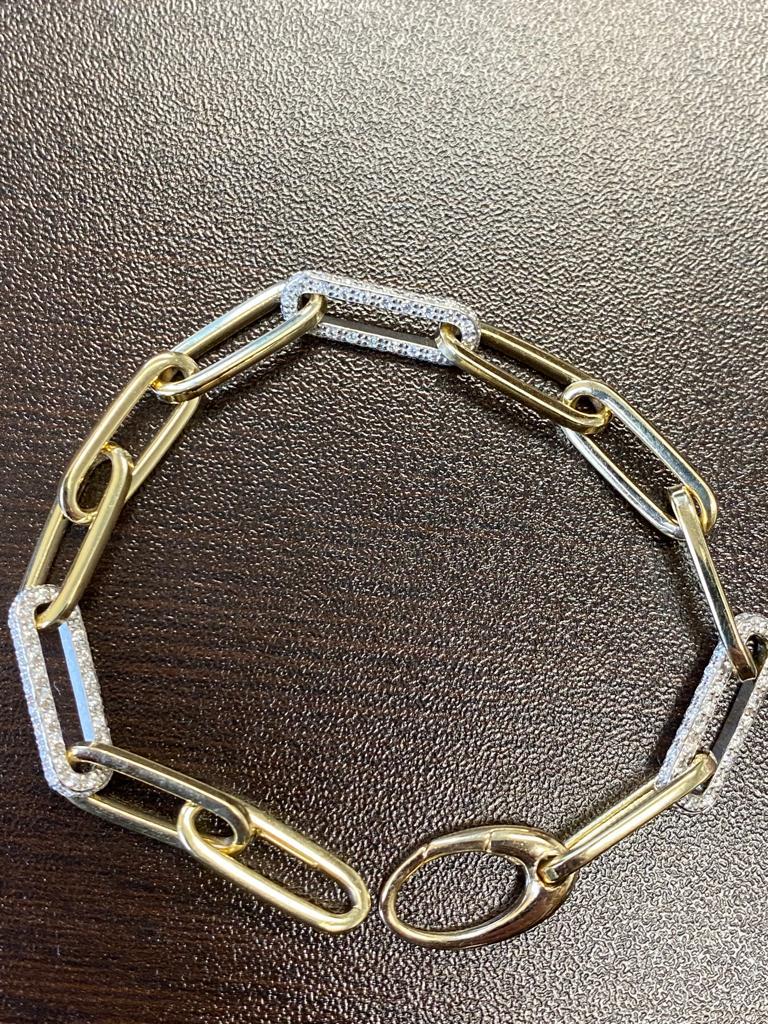 paper clip diamond bracelet