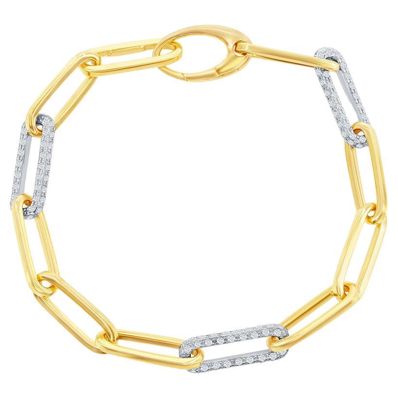 14k Gold  Diamond Paperclip Link Bracelet  Sabrina Design