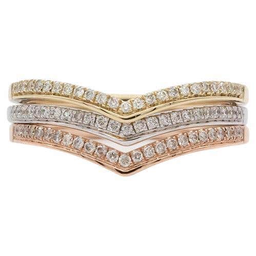 Stackable Rings For Sale Emerald Illusion White, Yellow, and Rose Gold Stacking Rings For Sale ...